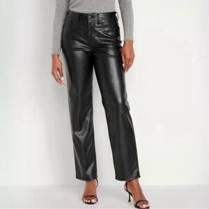 Old Navy Black High-Rise OG Loose Faux Leather Pants